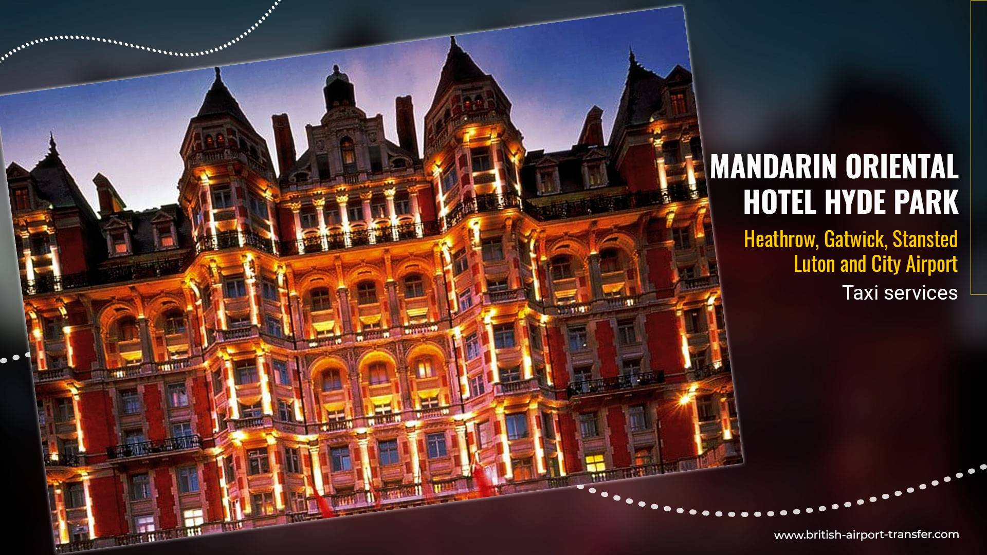 Top Rated Taxi Service To and From Mandarin Oriental Hyde Park Hotel